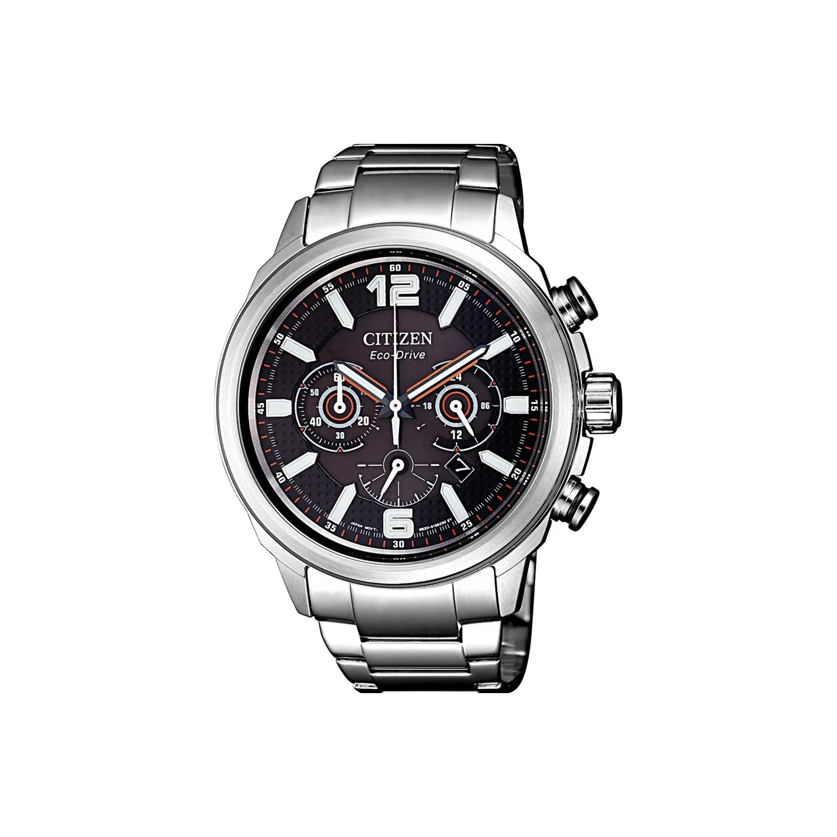 CITIZEN Ecology Drive Collection Светильник Кварцевый механизм Нержавеющая сталь Ремешок Часы Мужские Черный циферблат