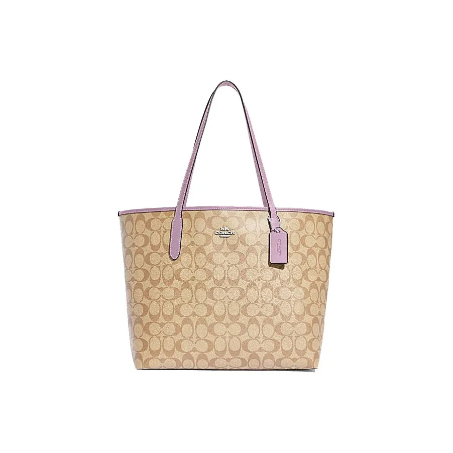 COACH Городская сумка из ПВХ сумка-тоут сумка для покупок сумка через плечо большая женская светлый хаки