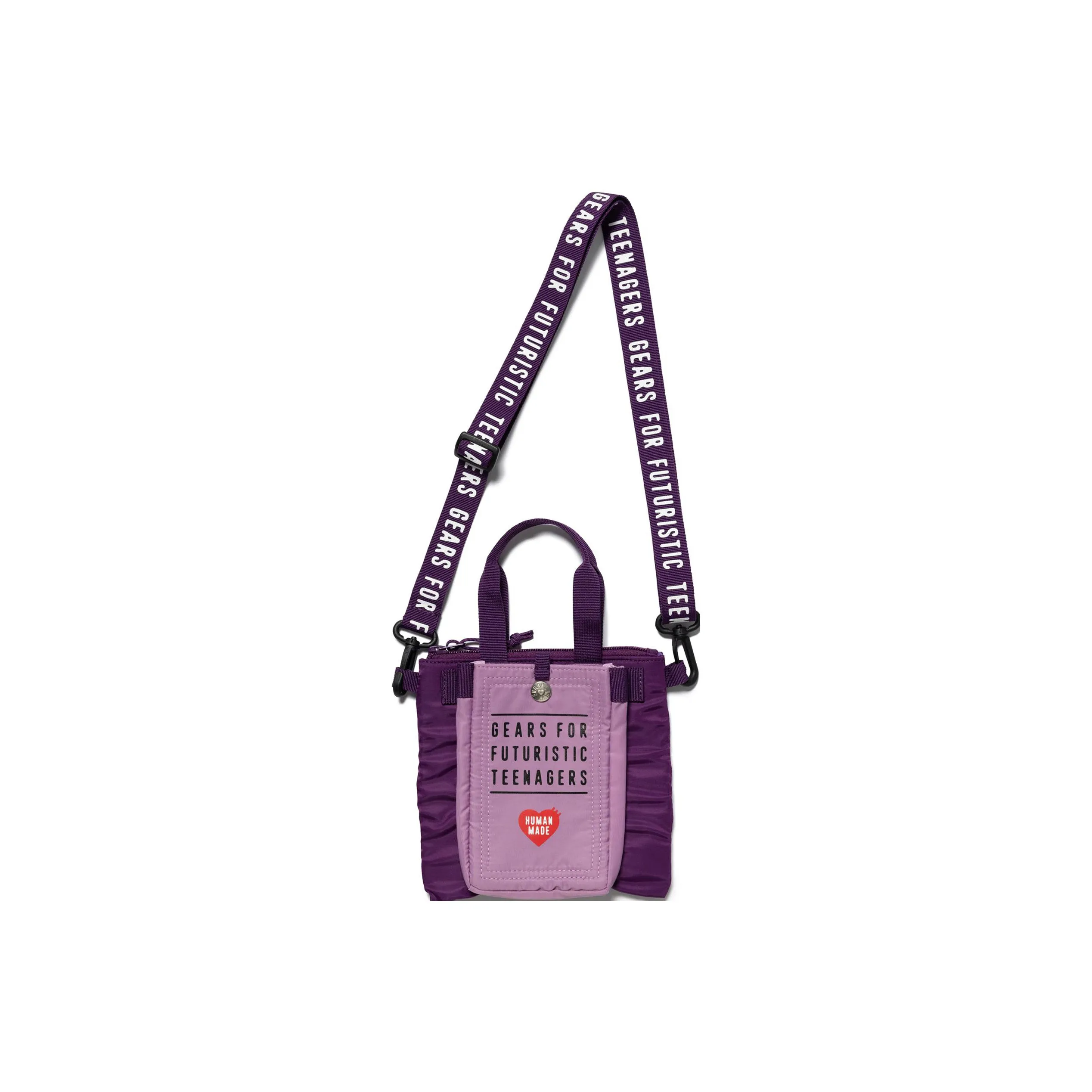 HUMAN MADE Nylon Tote Bag, Shopping Bag, One Shoulder Handbag, Crossbody Bag Regular Unisex Purple Patchwork