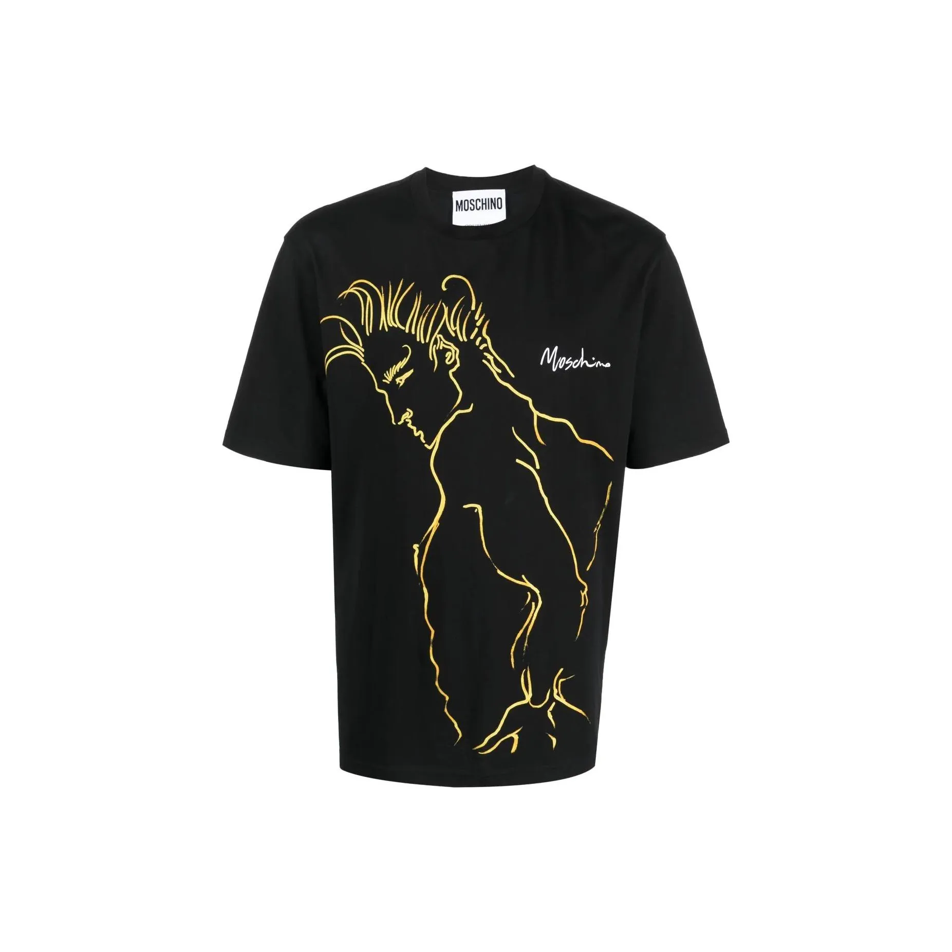 MOSCHINO Мужские черные T-рубашки