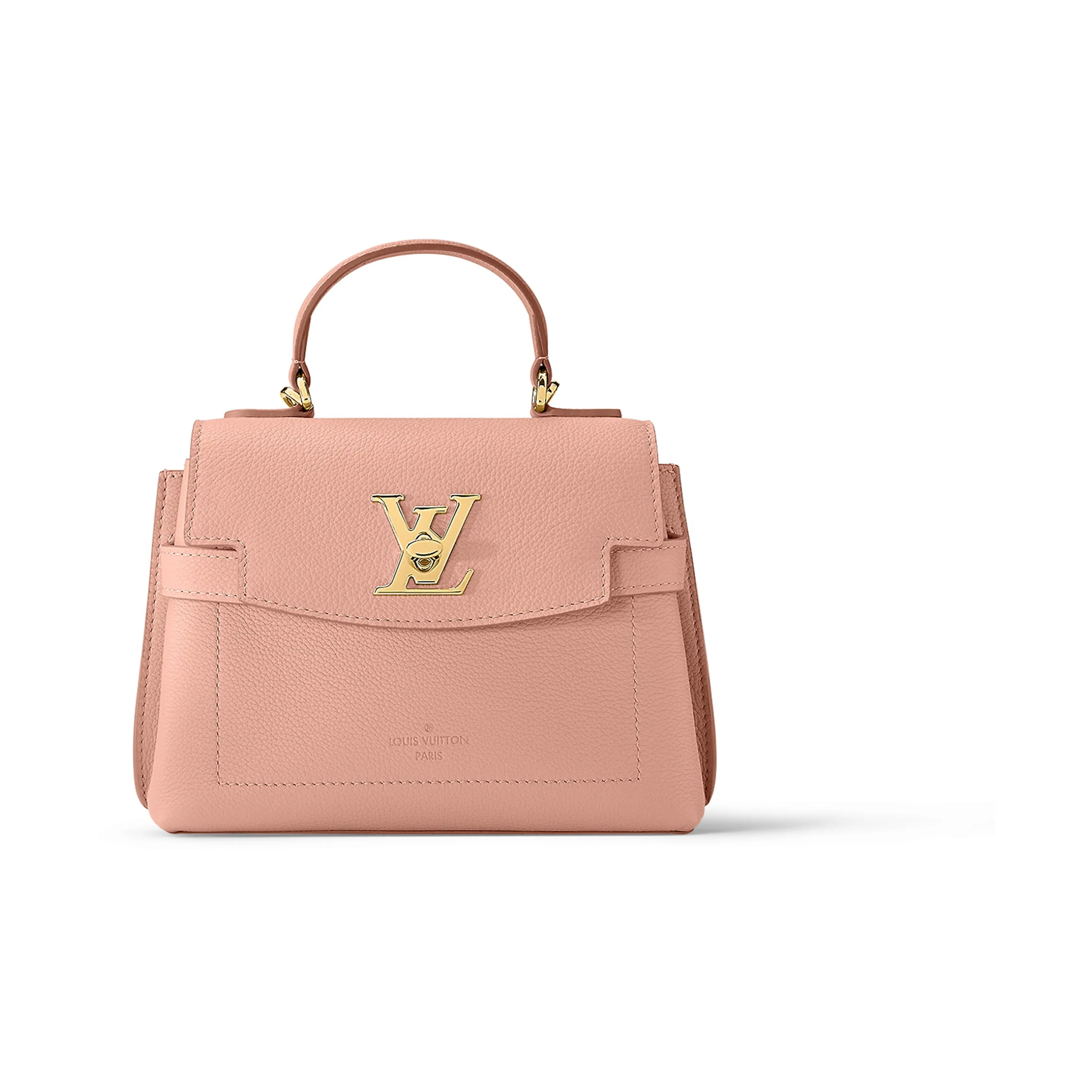 LOUIS VUITTON Lockme Ever Grained Calfskin Shoulder Bag, Crossbody Bag, Handbag Mini Women's Light Pink