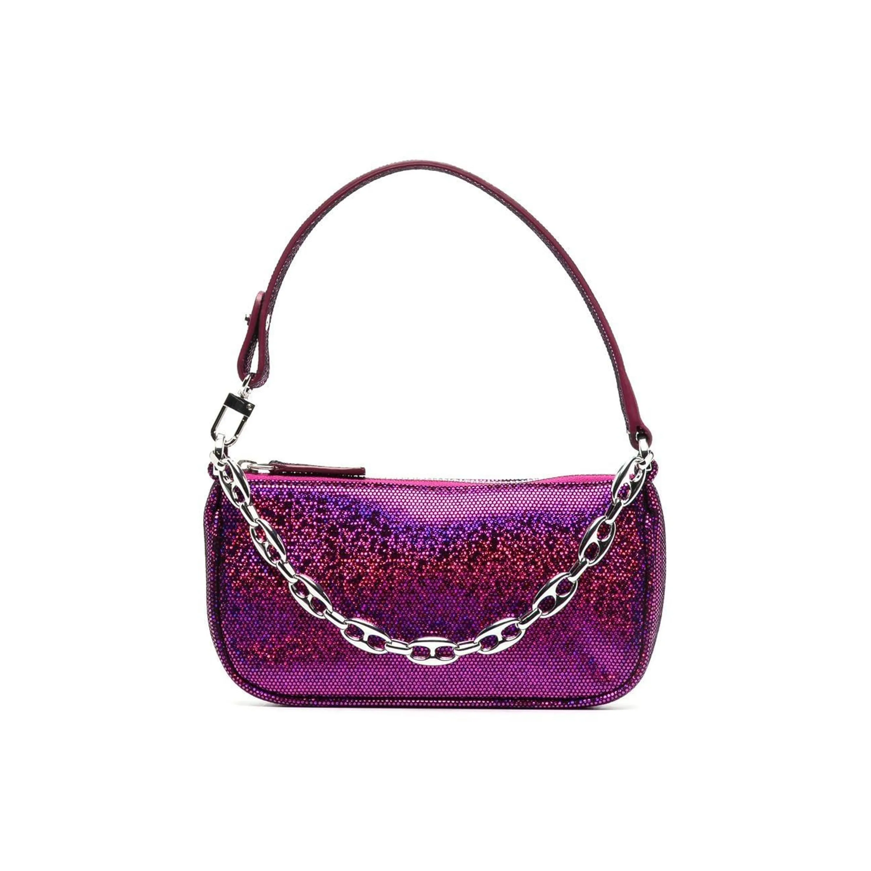 By Far Rachel Козья кожа Сумка Сумка через плечо Мини Женская Металлический Фиолетовый