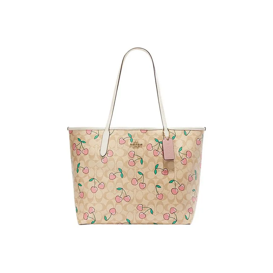 COACH Городская Сумка из искусственной кожи Сумка для покупок Сумка через плечо Сумка Большая Женская Хаки