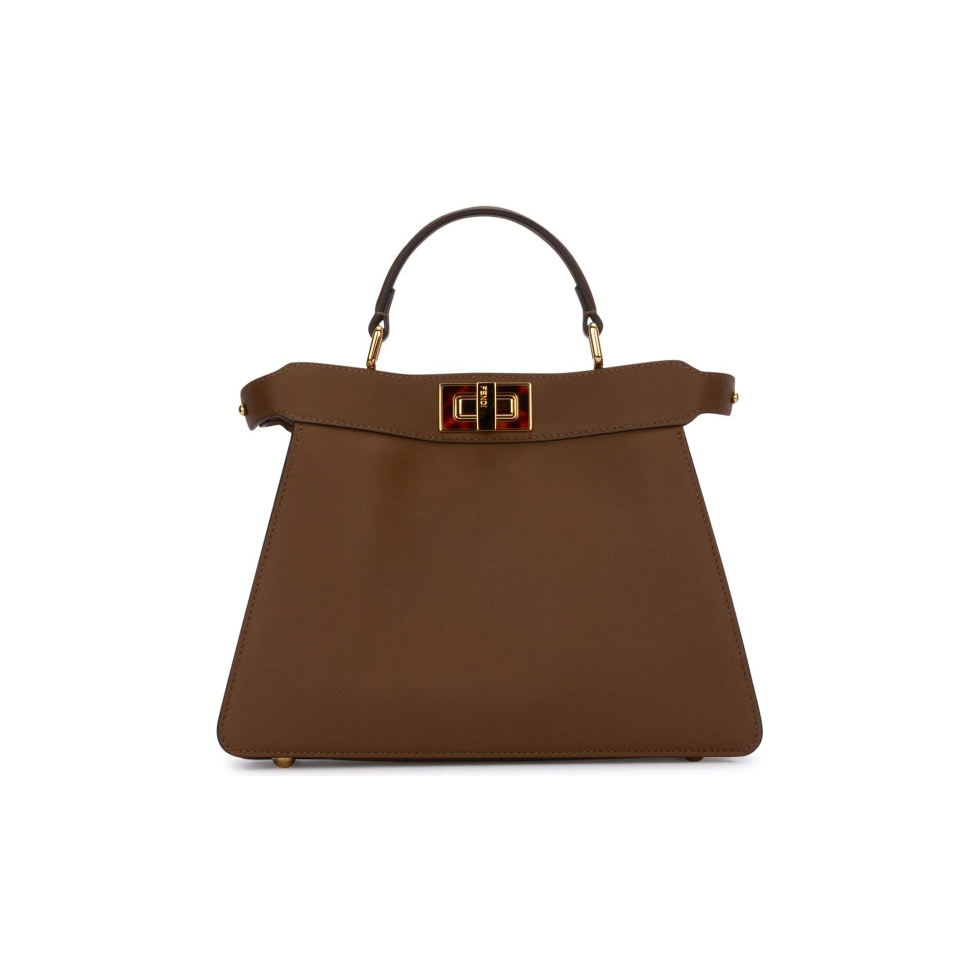 FENDI Peekaboo ISeeU Cow Leather Shoulder Bag, Crossbody Bag, Handbag Small Size Women's Brown