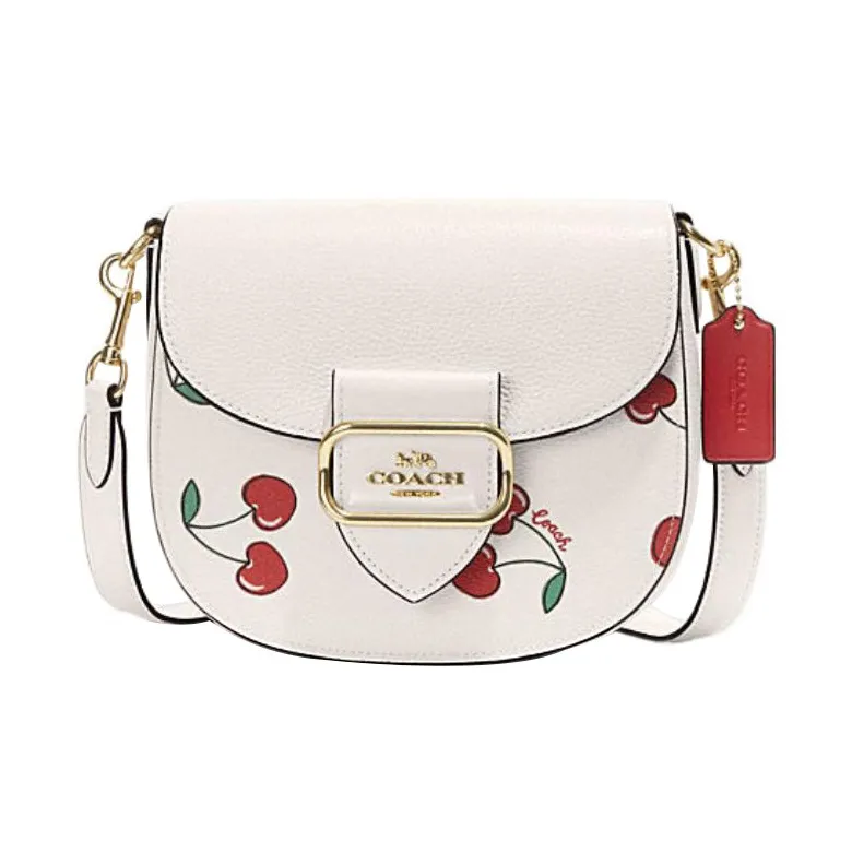COACH Morgan Коровья кожа Седло Сумка Сумка через плечо Маленькая Женская Белая