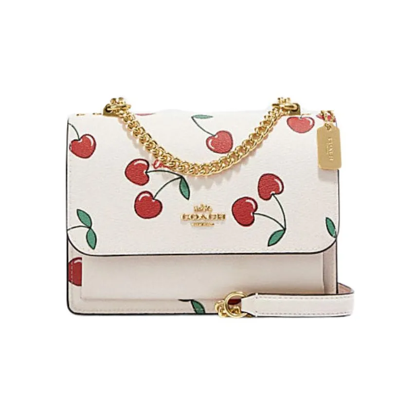 COACH Klare Cow Leather Shoulder Bag Crossbody Bag Small Size Women's White