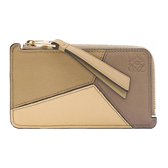 LOEWE Пазл Коровья кожа Картхолдер Женские Земляной зеленый Крем