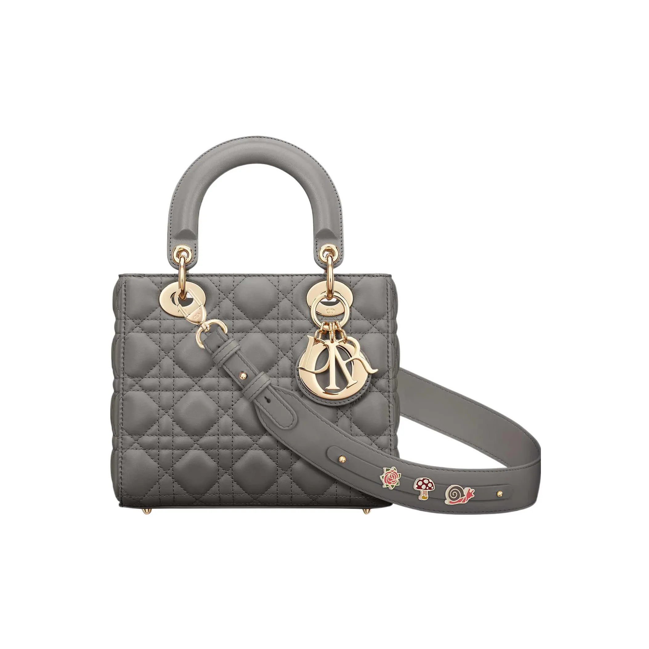 DIOR Lady DiorMy ABCDior Sheepskin Lady Dior Bag Shoulder Bag, Crossbody Bag, Handbag Small Size Women's Gray