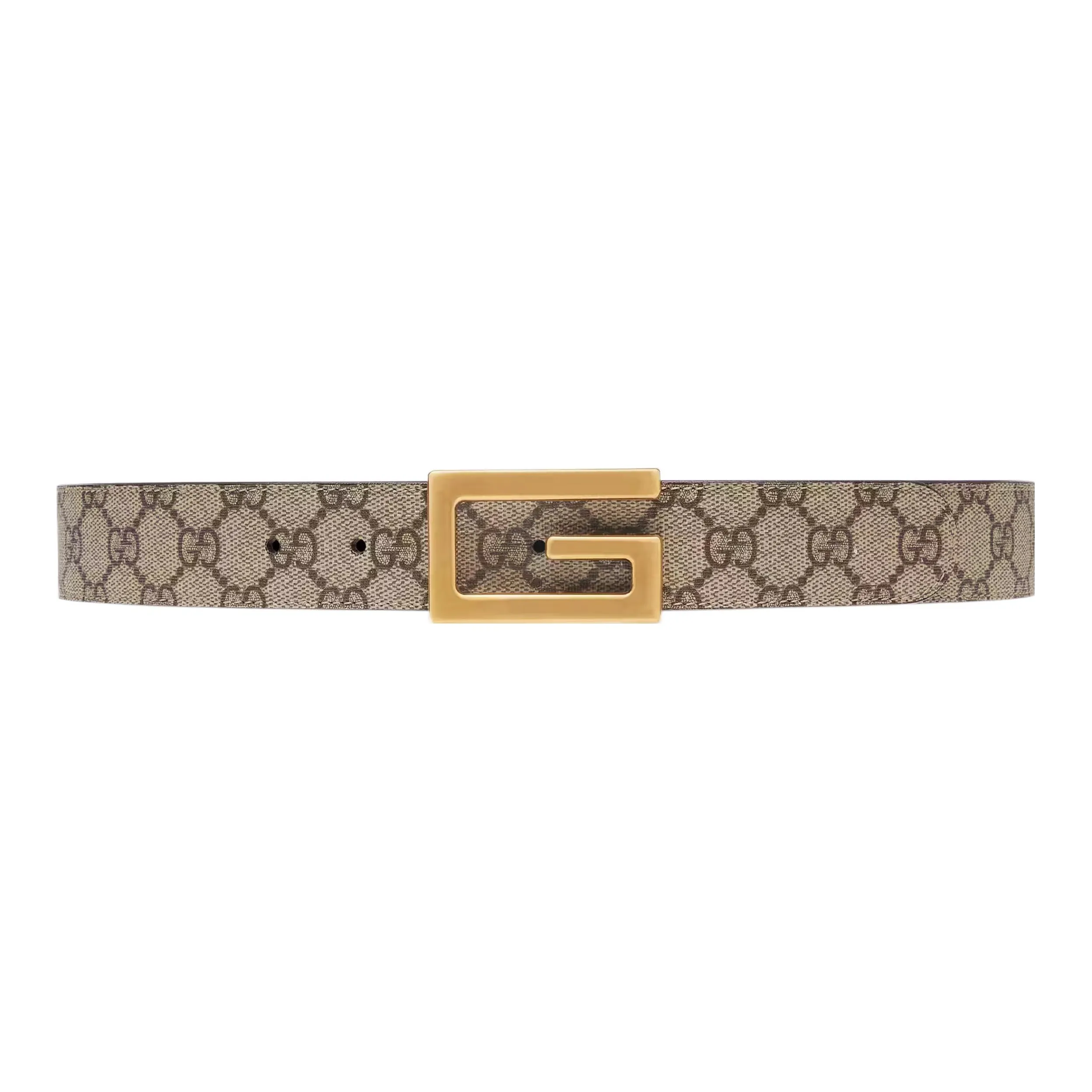 GUCCI Monogram Print Reversible Buckle Belt