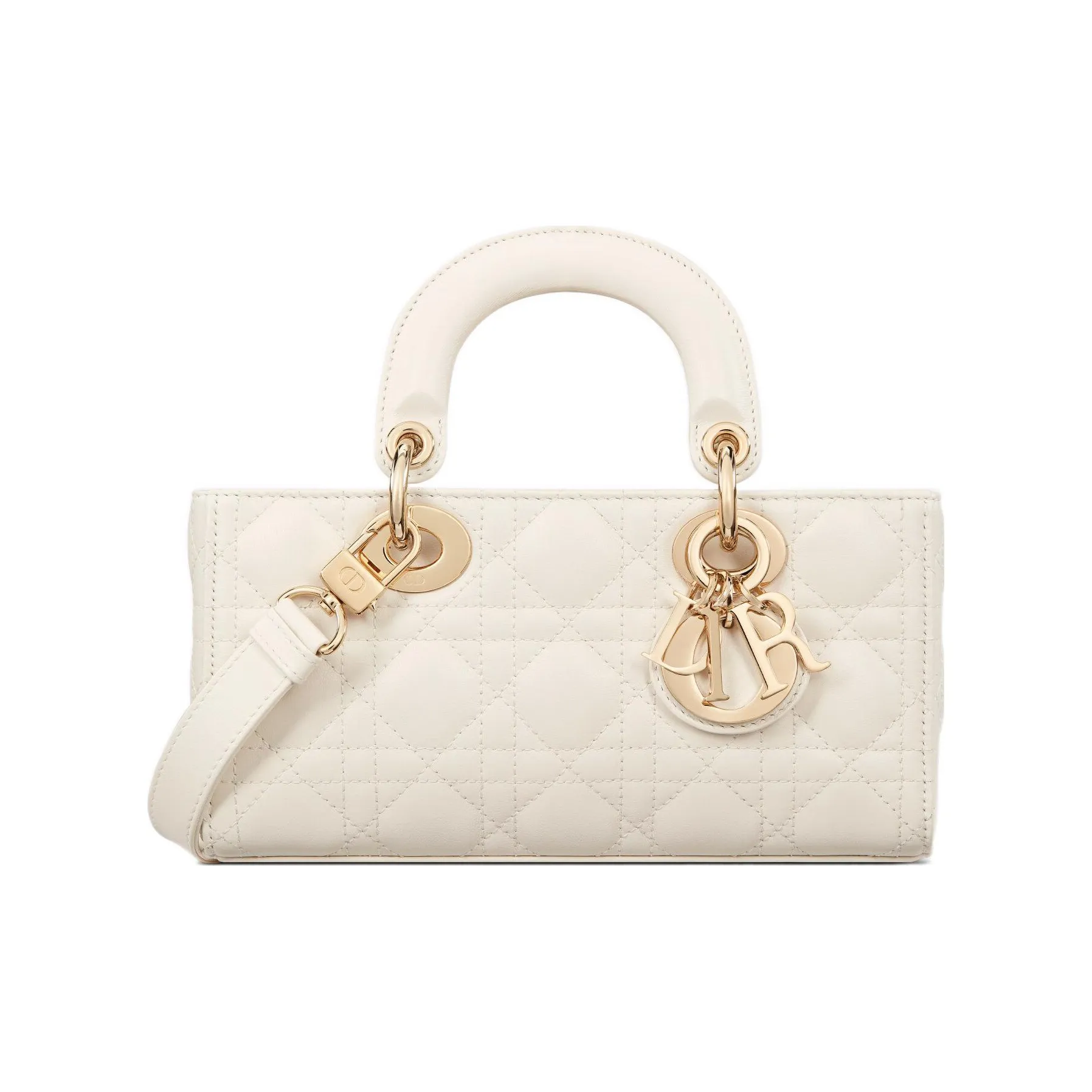 DIOR Lady D JOY Sheepskin Lady Dior Bag Shoulder Bag, Crossbody Bag, Handbag Trumpets Women's Milk White