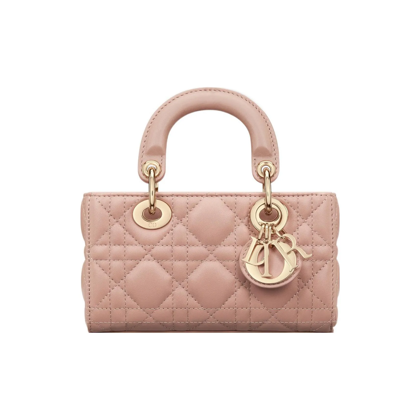 DIOR Lady D JOY Wicker Pattern Sheepskin Lady Dior Bag Shoulder Bag Crossbody Bag Handbag Extra Mini Women's Rose Pink