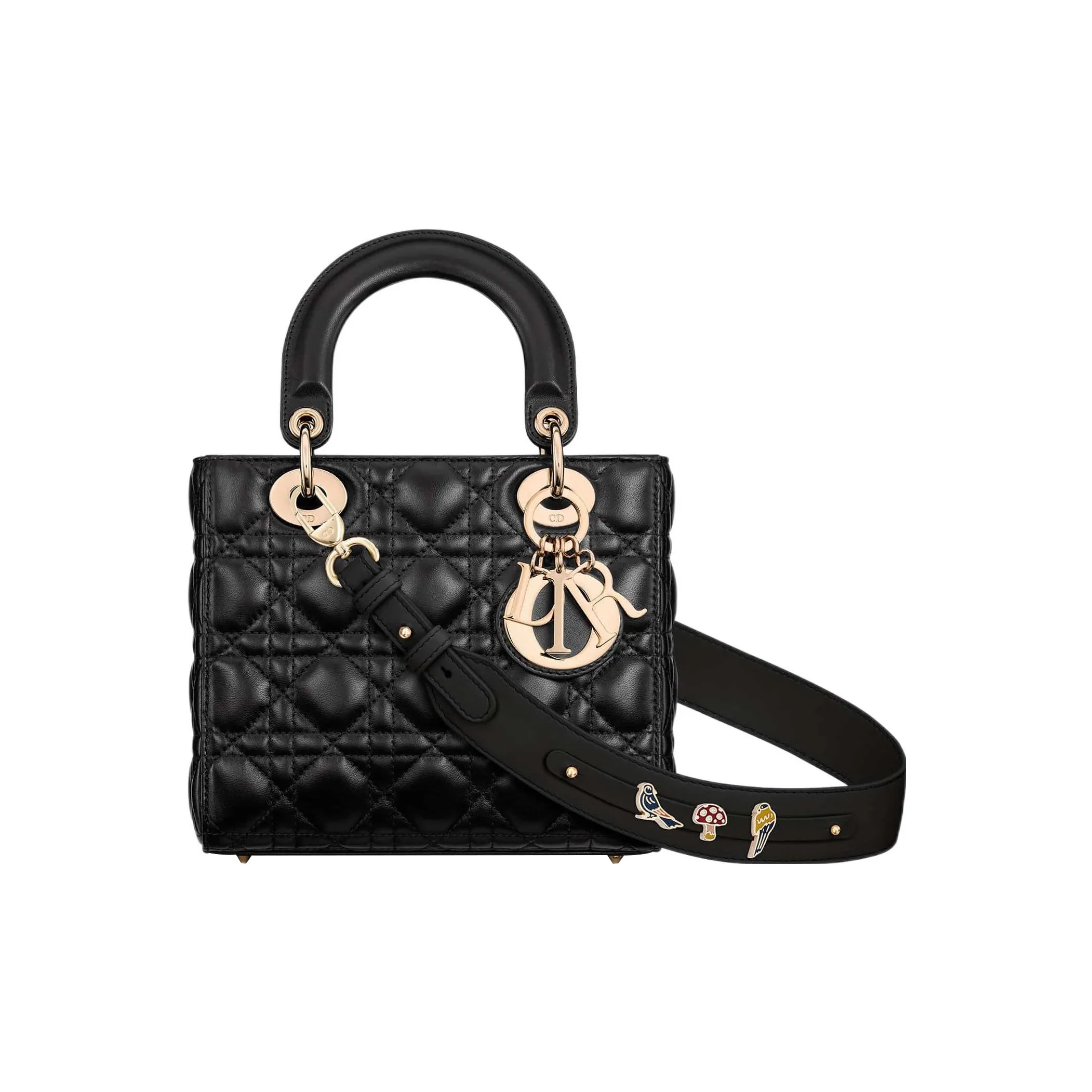 DIOR Lady DiorMy ABCDior Sheepskin Lady Dior Bag Shoulder Bag, Crossbody Bag, Handbag Small Size Women's Black
