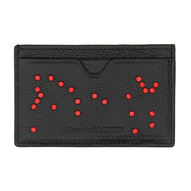 Alexander McQueen Кошелек из телячьей кожи держатель для карт мужской черный