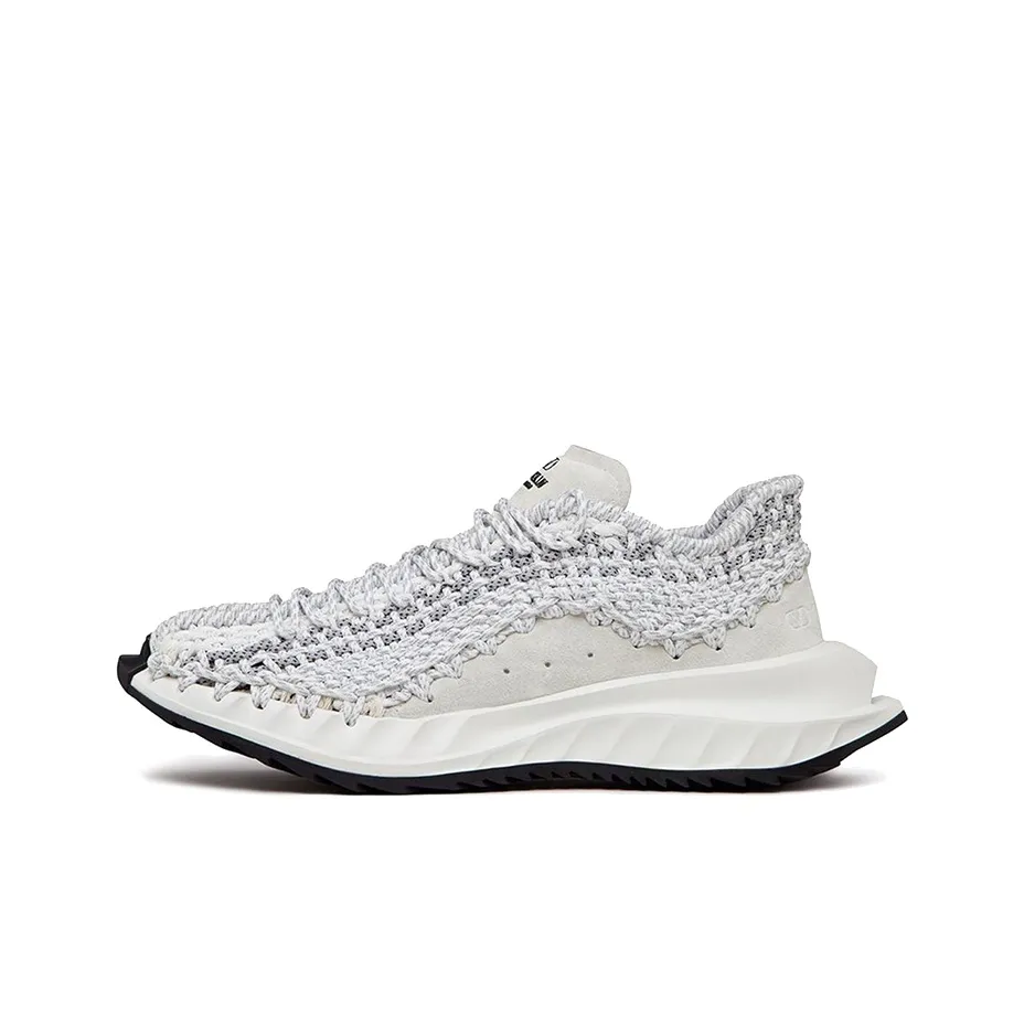 Valentino Crochet Shock Absorbers Slip Resistant Abrasion Resistant Breathable Low Top Sports Casual Shoes Men's White