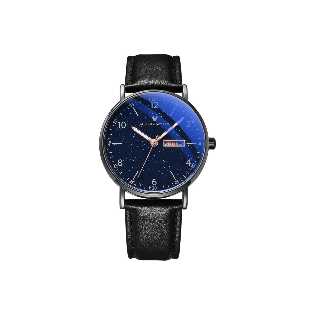 Disney Starry Sky Кварц Механизм Кожаный Ремешок Часы Унисекс Черный Циферблат