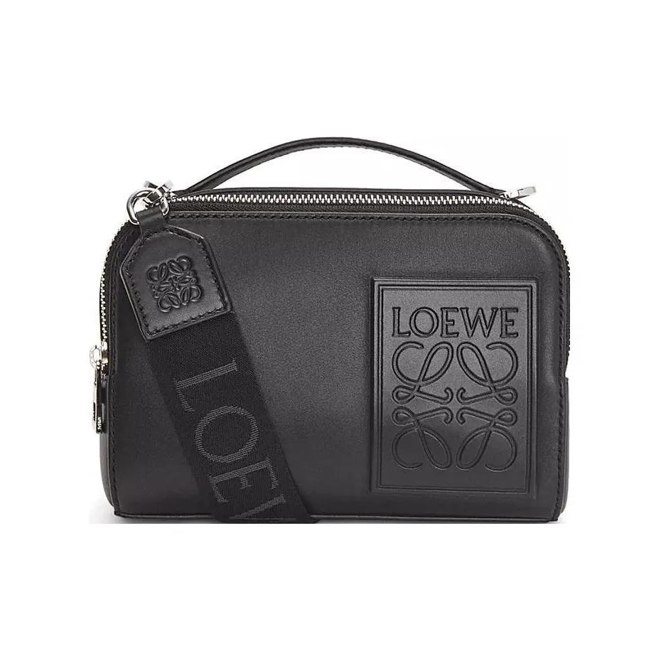 LOEWE Satin Cow Leather Camera Bag, Shoulder Bag, Crossbody Bag Mini Men's Black
