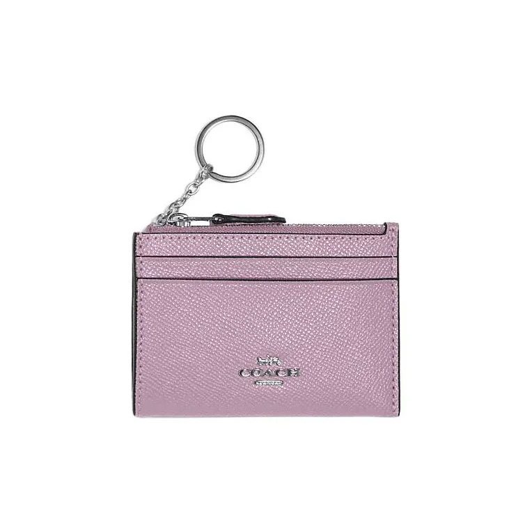COACH Skinny Id Case Коровья кожа Сумка для документов Картхолдер Мини Женские Фиолетовый