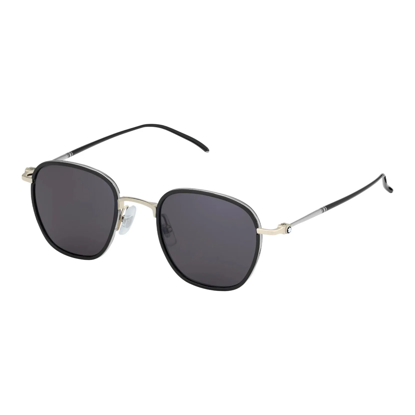 MONTBLANC Plate Frame Metal Square Sunglasses Men's Black