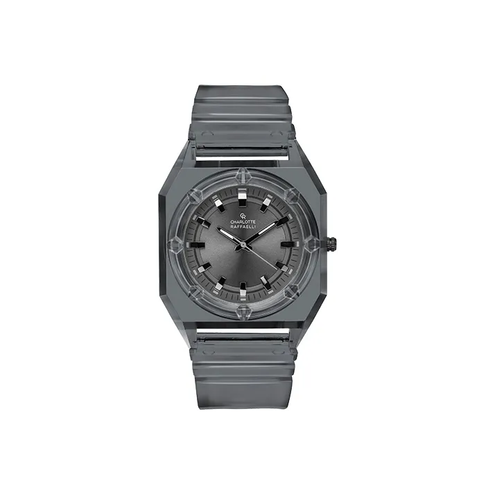 CHARLOTTE RAFFAELLI· Octagonal Series Ice Jelly Кварцевые Наручные часы ТПУ Ремешок 40 мм Серый Циферблат