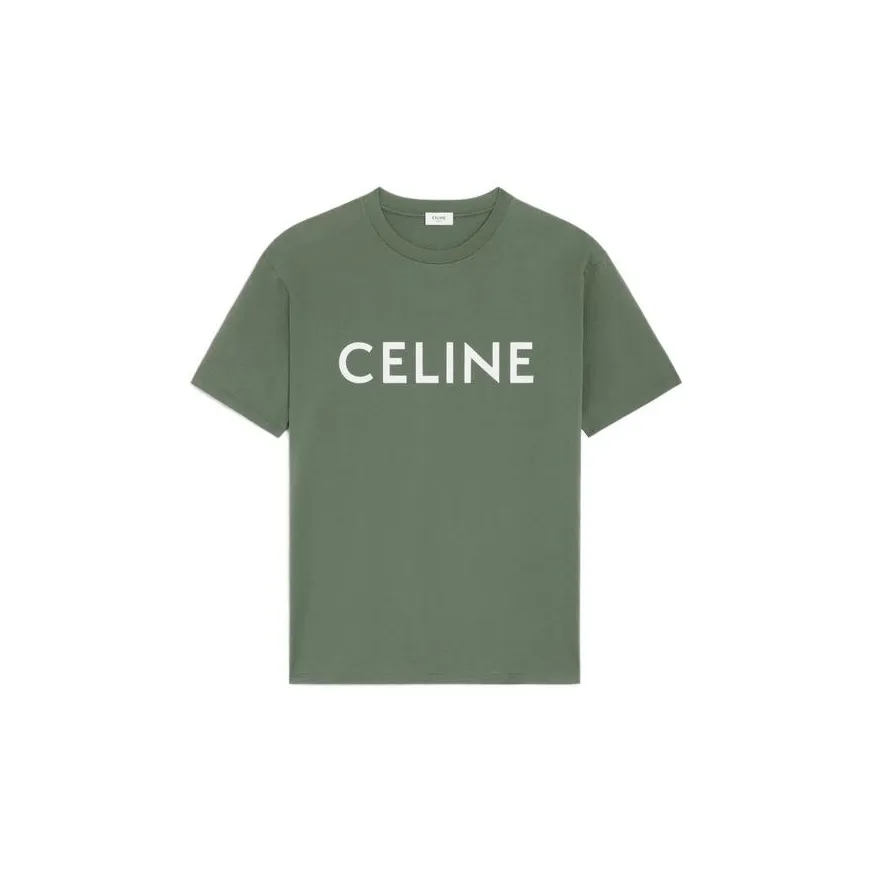 CELINE T Shirt Men's Cream Green