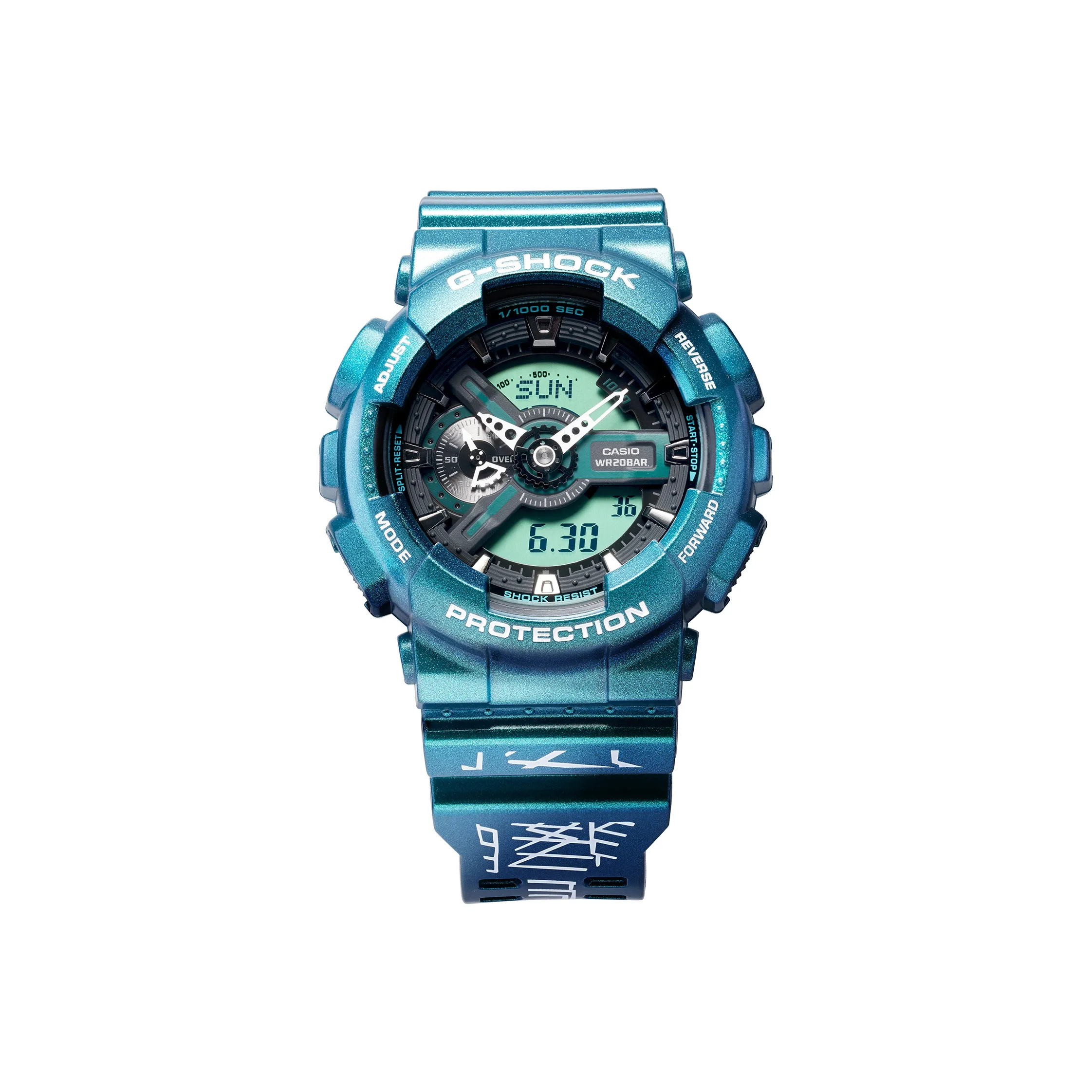 CASIO G SHOCK X Shan Hai Jing Коллекция Кварцевый механизм Смольный ремешок Часы Мужские Зеленый циферблат