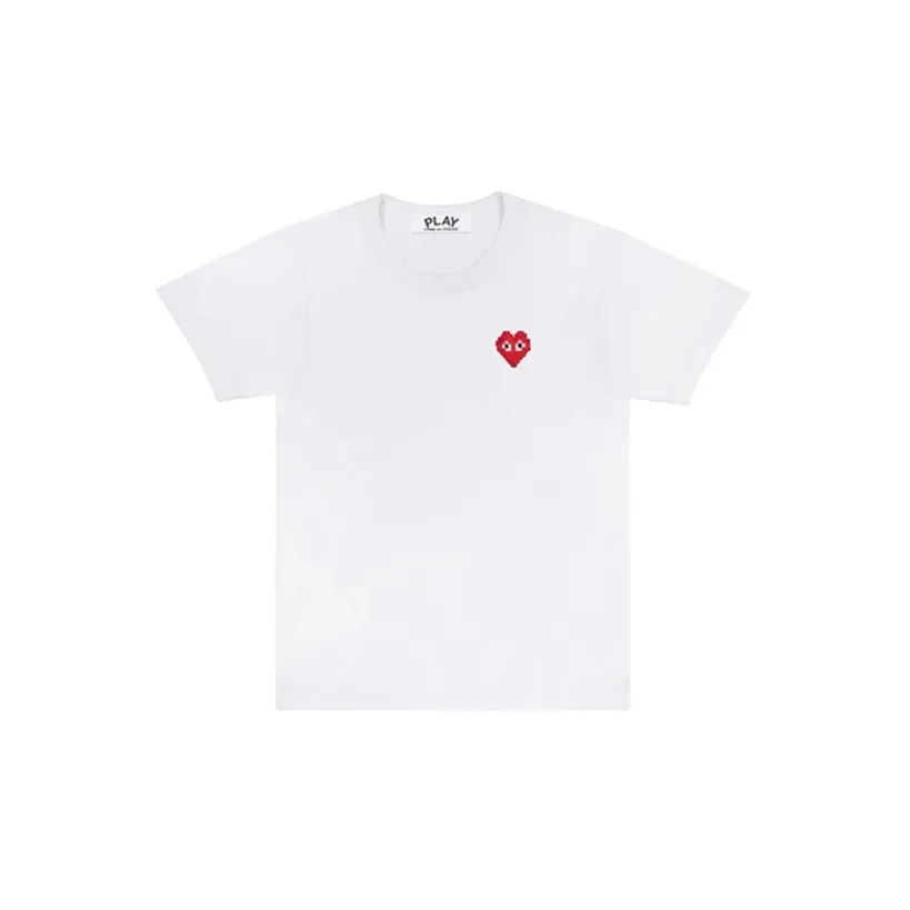 Comme Des Garcons Play Embroidered Red Heart T shirt