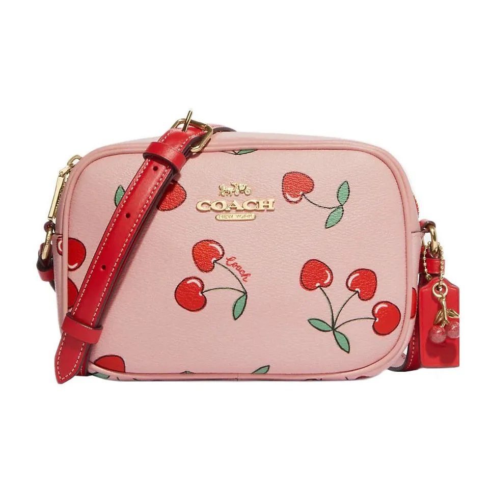 COACH Updating Jamie Canvas With Leather Camera Bag, Shoulder Bag, Crossbody Bag Mini Women's Pink