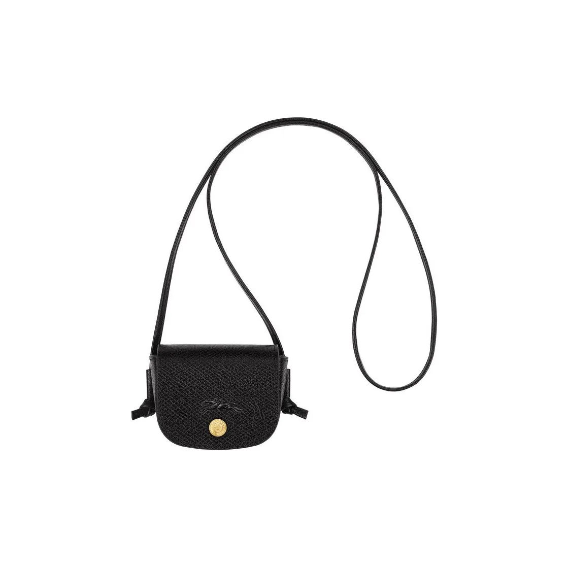 LONGCHAMP Cow Leather One Shoulder Crossbody Coin Purse Regular Women's Black