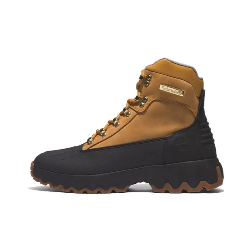 Timberland TBL® Edge Шокабойеры Устойчивые к истиранию Высокий Топ Уличная Обувь Черный Желтый