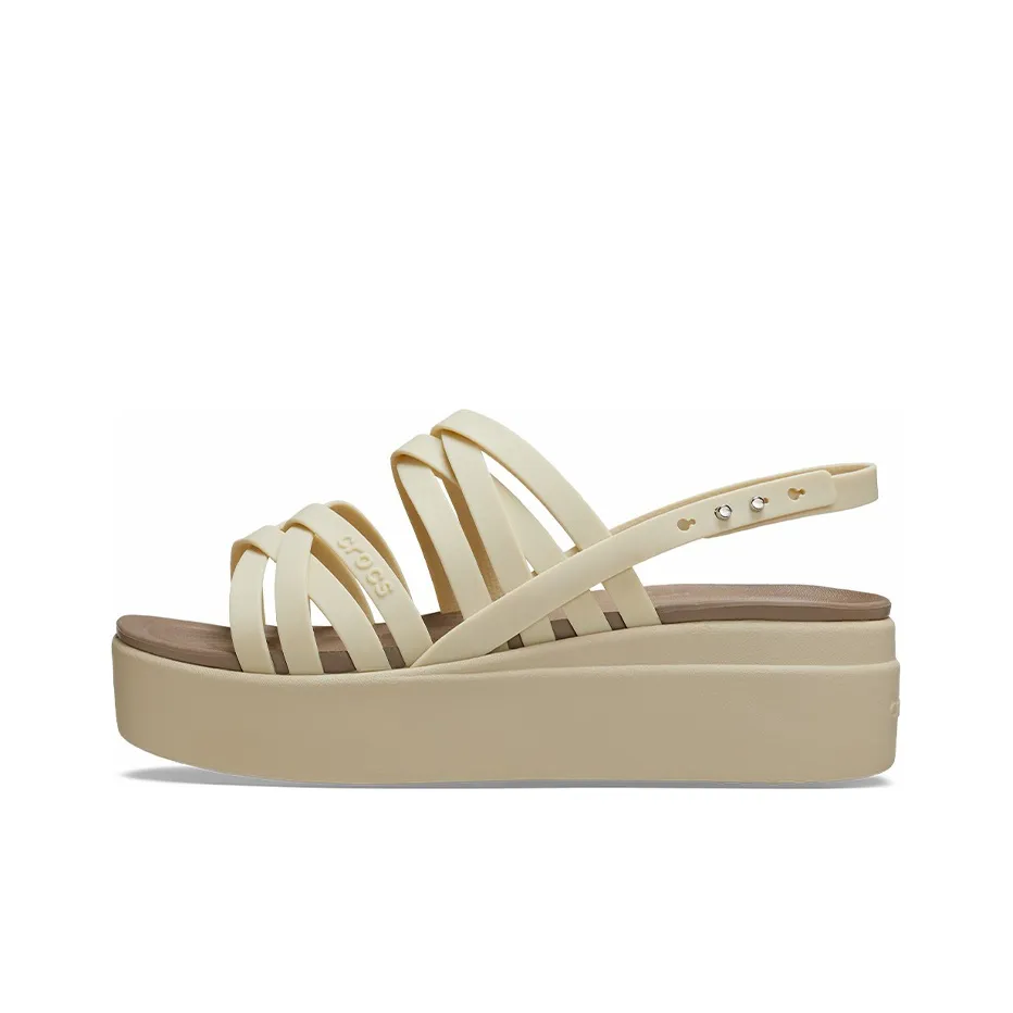 Crocs Brooklyn Strappy Low Wedge 
Bone
 Women
s