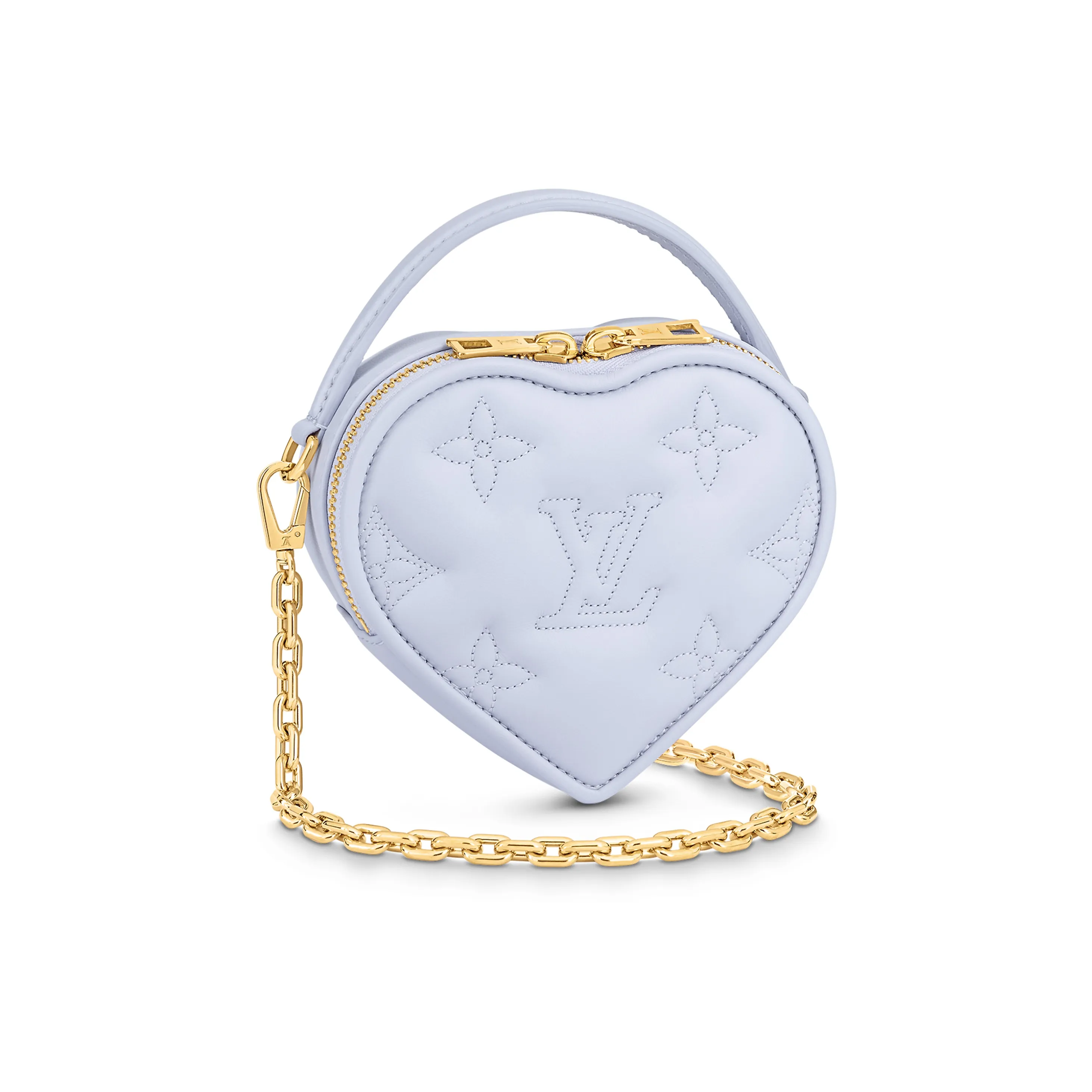LOUIS VUITTON Cow Leather Heart Shaped Crossbody One Shoulder Handbag Women's Light Purple