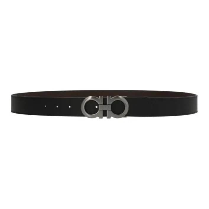 FERRAGAMO Casual Fashion Smooth Buckle Men's Width  3.5cm