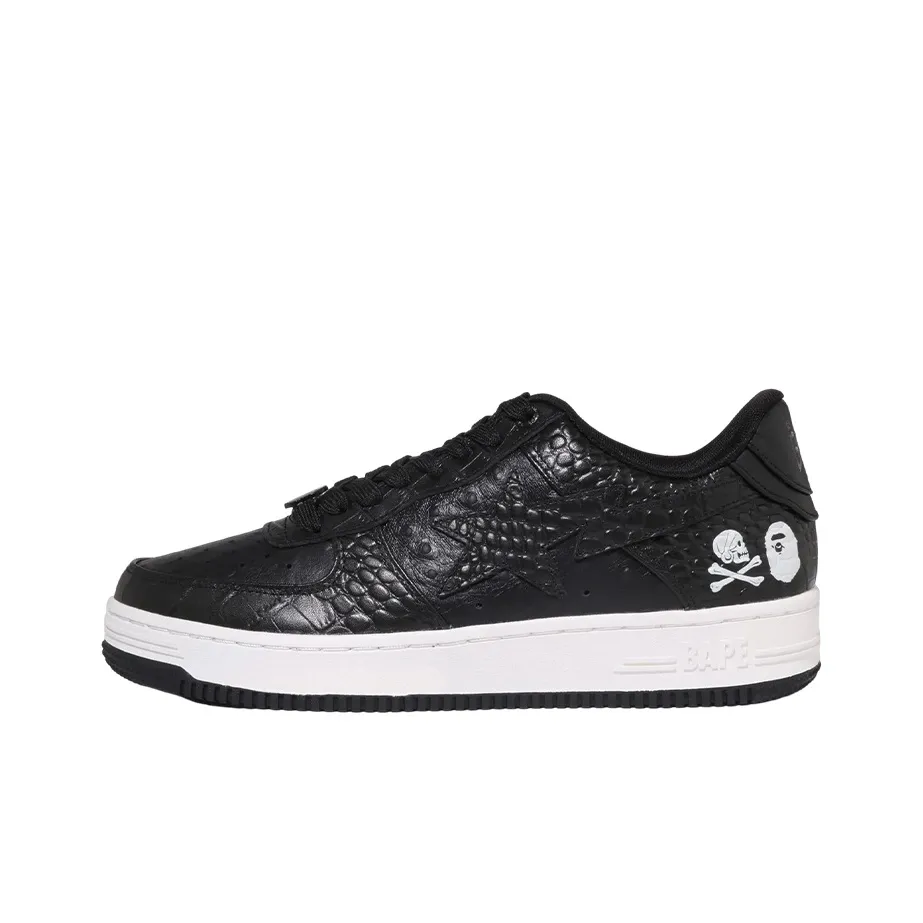BAPE Neighborhood X Bapesta 'Black Crocodile & Ostrich'