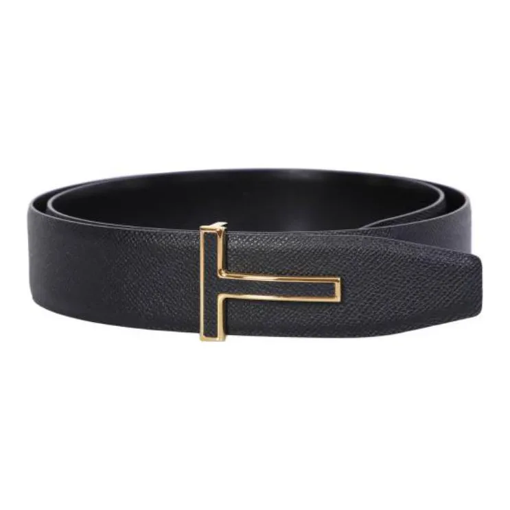 TOM FORD T buckle Leather Belt