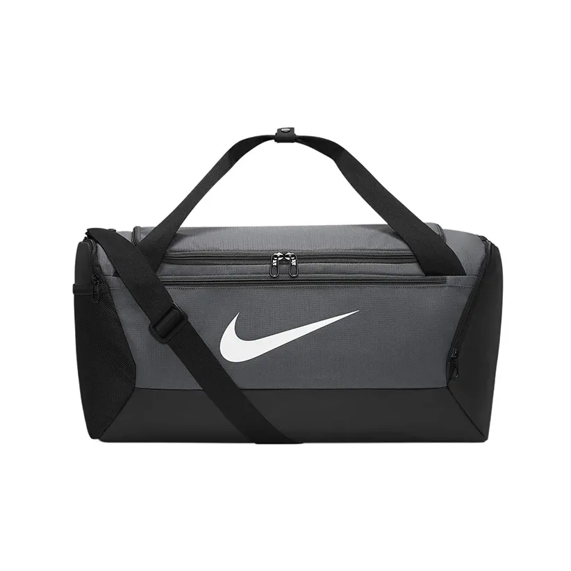 Nike Brasilia Polyester One Shoulder Crossbody Portable Luggage Bag, Gym Bag Trumpets Unisex Black Gray