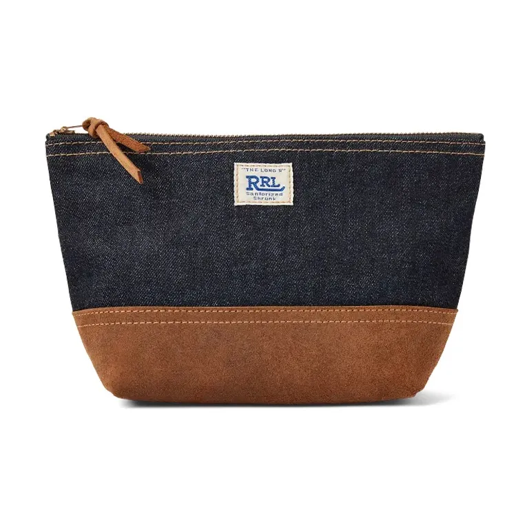 Polo Ralph Lauren Хлопок с кожаными вставками украшение клатч стандартный мужской морской синий коричневый