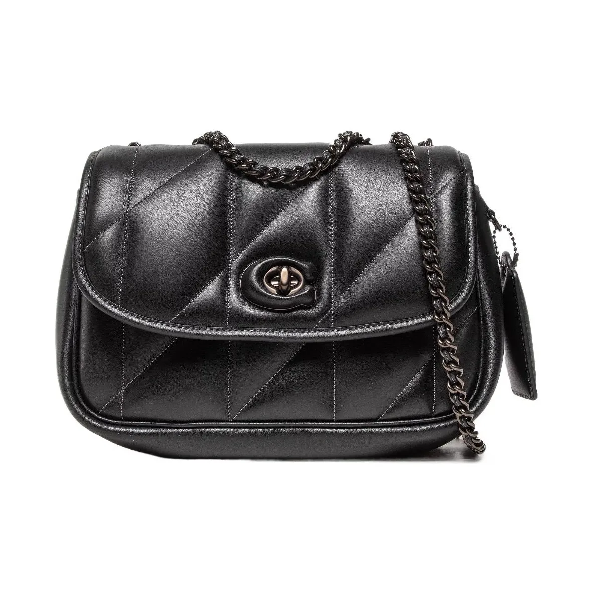 COACH Pillow Madison Nappa Soft Leather Shoulder Bag Crossbody Bag Medium Size Women's Black
