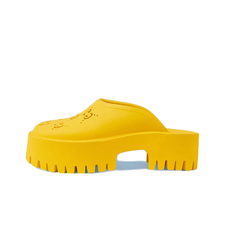 GUCCI Closed Toe Slippers 5.5cm Women's Yellow