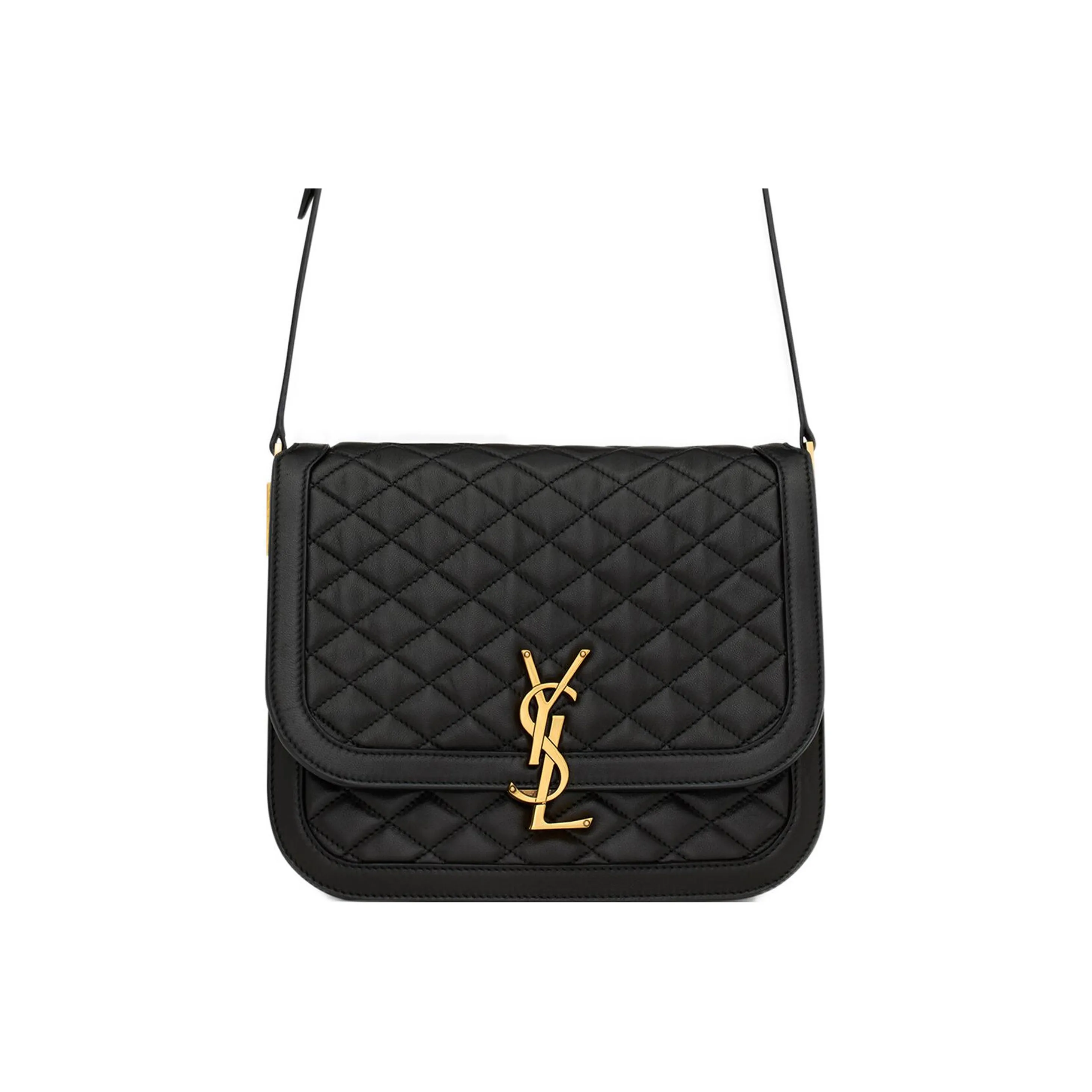 SAINT LAURENT SOLFERINO Soft Quilting Sheepskin Tofu Bag Crossbody Bag Shoulder Bag Women's Black