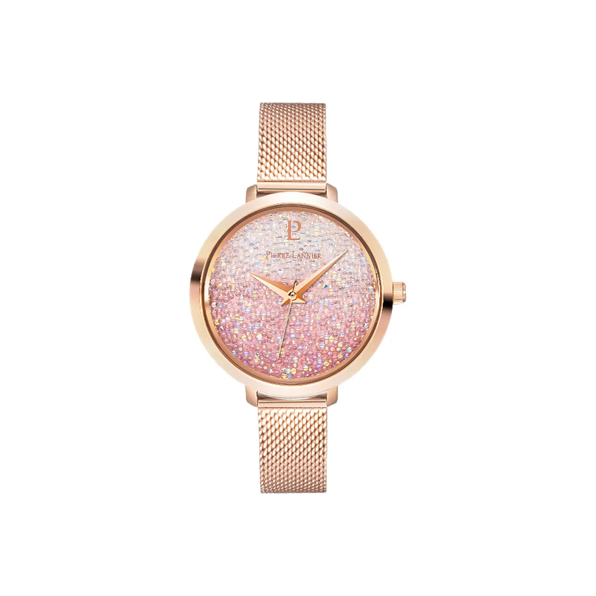 PierreLannier Galaxy Collection Women's Watch Кварцевый механизм ремешок из нержавеющей стали розовый циферблат