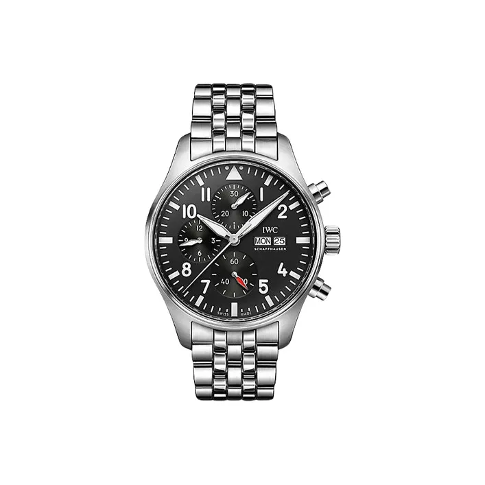 IWC Pilot Collection Automatic Mechanical Movement Men's Watches Watch 43mm Black Dial Metal Strap