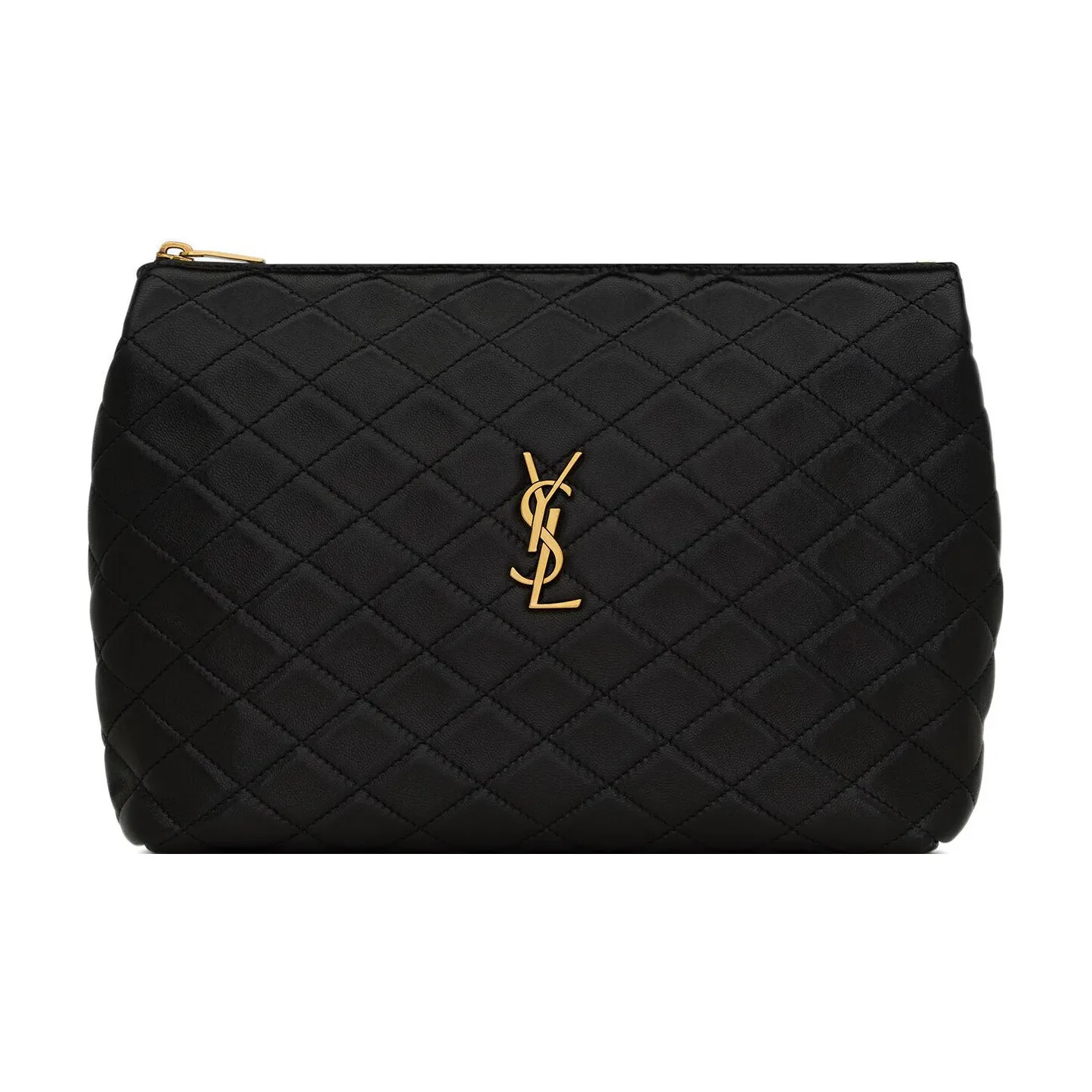 SAINT LAURENT GABY Sheepskin Makeup Bag Regular Women's Black