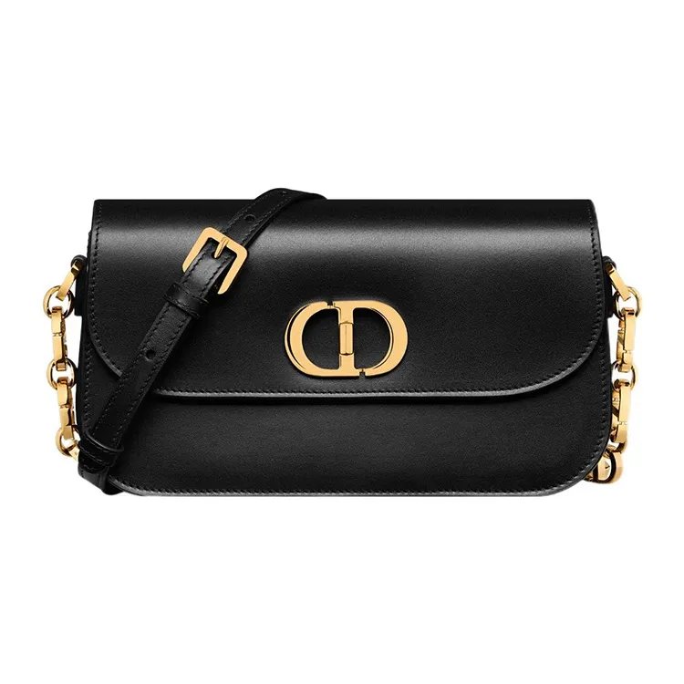 DIOR 30 Montaigne Smooth Cow Leather Shoulder Bag, Crossbody Bag Women's Black
