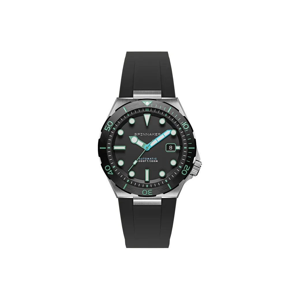 SPINNAKER BOETTGER Collection Wrist Watch Automatic Mechanical Movement Rubber Strap 42mm Gray Dial Men's Watches