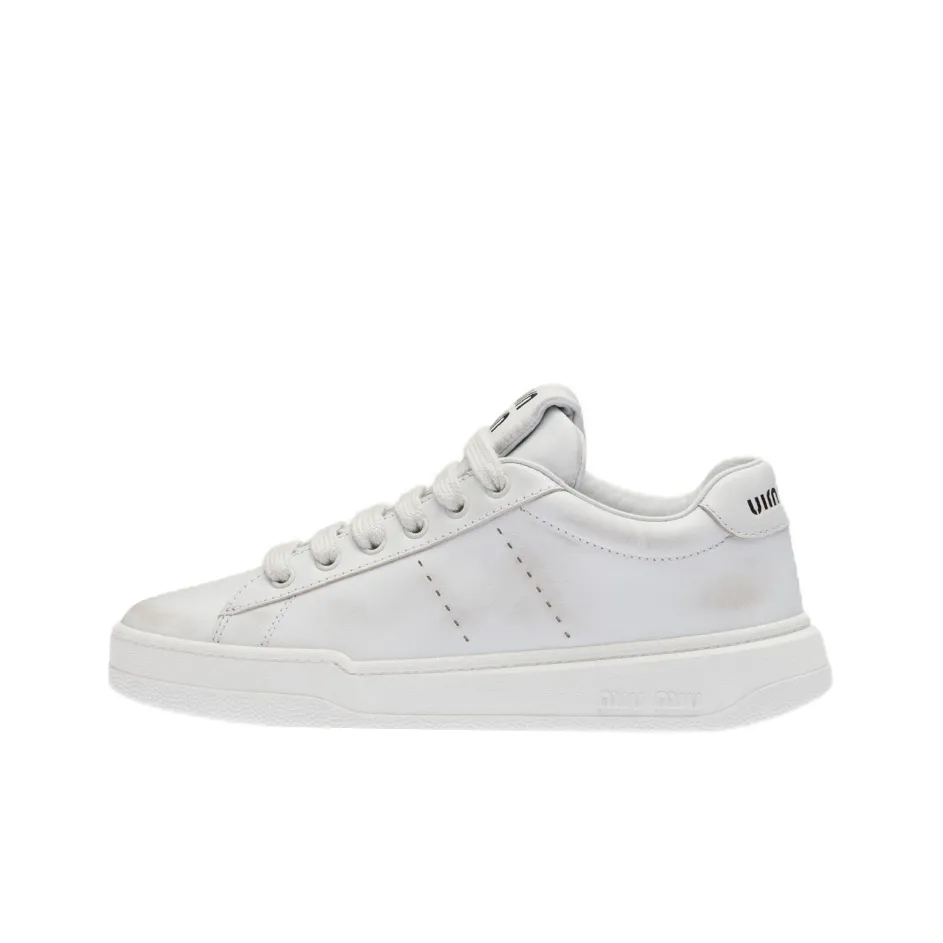 MIU MIU Low Top Stylish Skateboarding Shoes Women's White