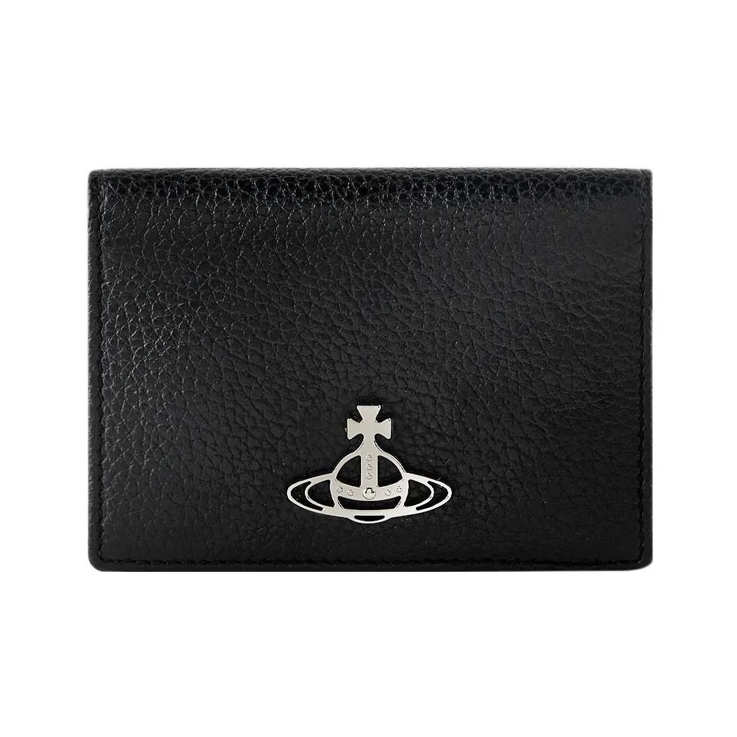 Vivienne Westwood Телячья кожа GRAIN LEATHER Держатель для карт Женские Черный