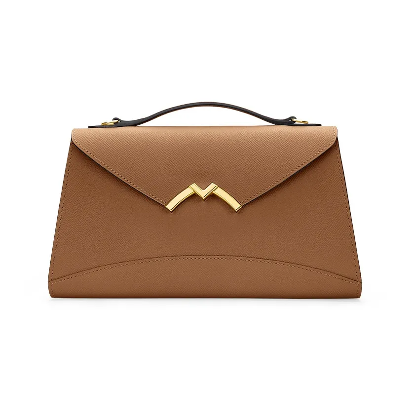Moynat Full Grain Perla Calfskin Shoulder Bag Crossbody Bag Handbag Women's Brown
