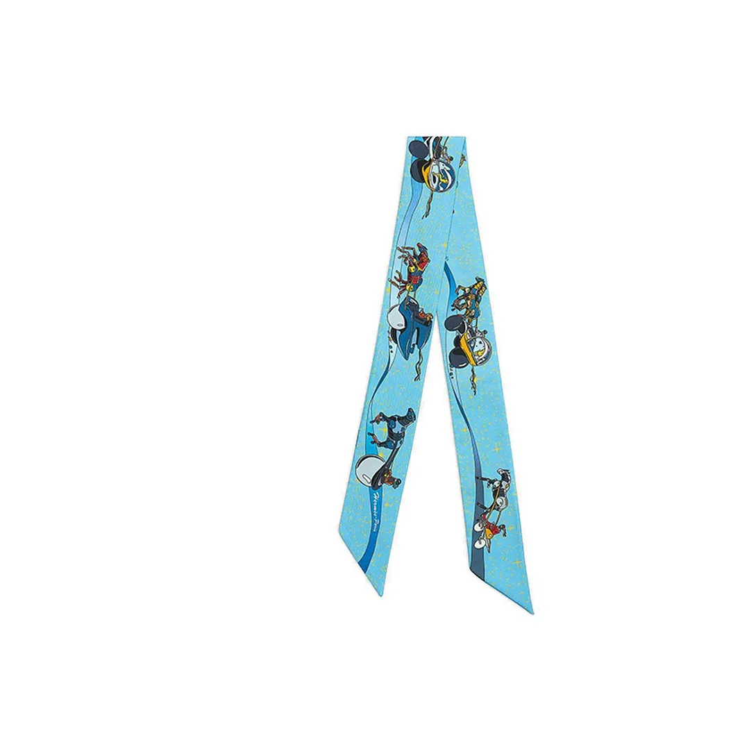 HERMES Twilly Silk Scarves Women's Blue