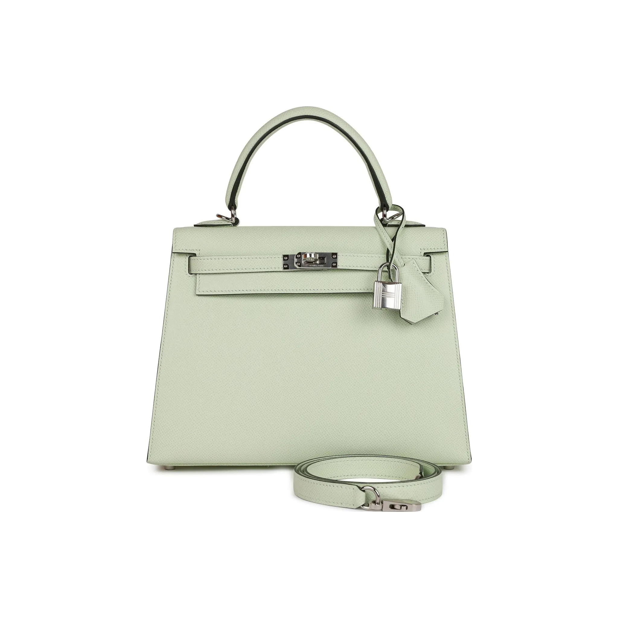 HERMES Kelly Epsom Leather Kelly Bag, Shoulder Bag, Handbag Regular Women's 0S Vert Fizz Bubble Green