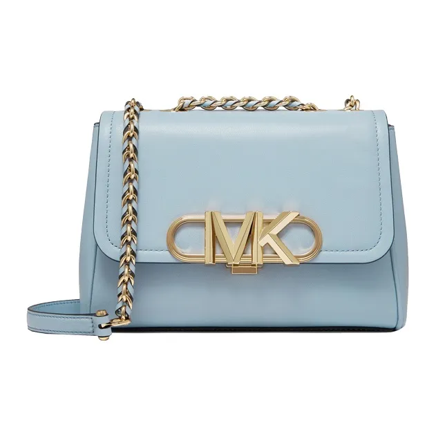 MICHAEL KORS PARKER Cow Leather Crossbody Bag, Shoulder Bag Medium Size Women's Light Blue